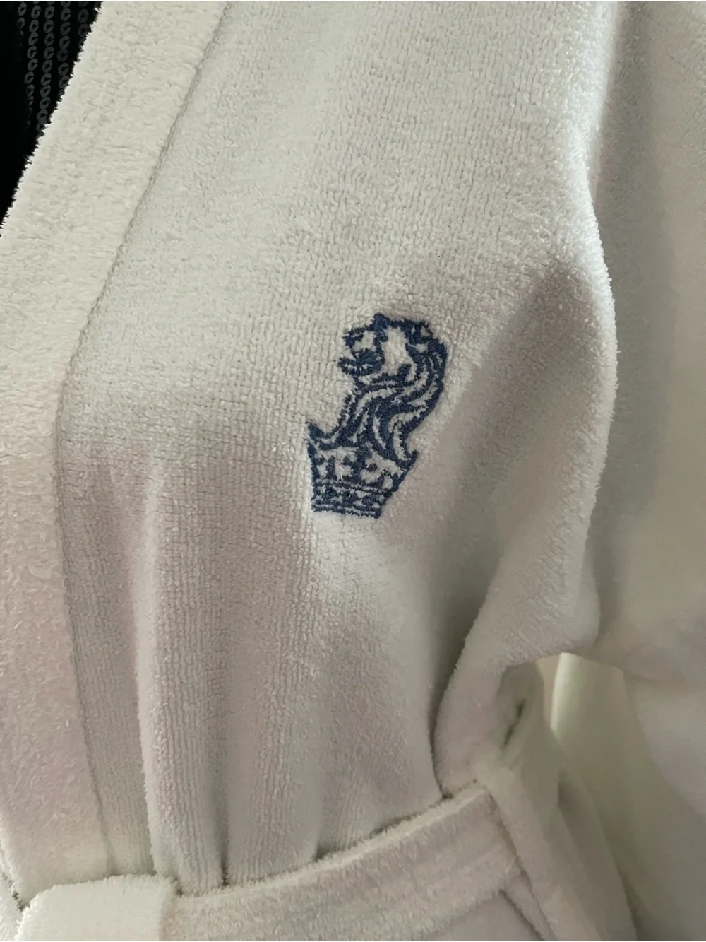 Vintage Ritz Carlton White Blue Logo Terry Robe O/S - Picture 2 of 14
